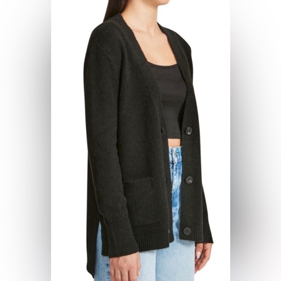 BB DAKOTA BY STEVE MADDEN Black Oversized Color Block Cardigan Duster Sweater, L - Picture 4 of 16